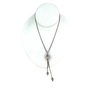 Sterling Y necklace Elegant Unbranded Silver 925 Necklace With Unique Beaded Pen